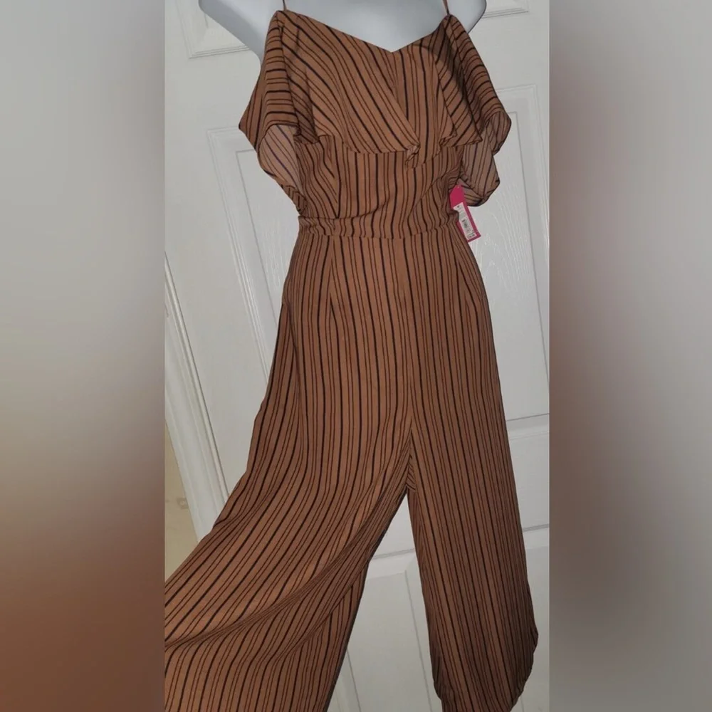 Xhilaration Brown and Navy Striped Jumpsuit - Picture 9 of 9